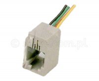 Gniazdo modularne RJ9 4p4c z przewodami 616E
