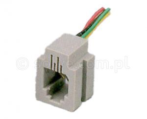 Gniazdo modularne RJ9 4p4c z przewodami 616MA