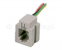 Gniazdo modularne RJ9 4p4c z przewodami 616MA