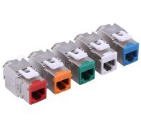 Moduł KEYSTONE kat.6A, RJ45, FTP, MINI z kolorowym frontem 2338-EC-3