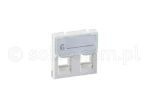 Panel czołowy/adapter 45x45 na 2 moduły keystone z klapką przeciwkurzową 7034-2