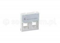 Panel czołowy/adapter 45x45 na 2 moduły keystone z klapką przeciwkurzową 7034-2
