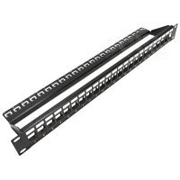 Patch-panel  pusty 19"  24x Keystone 1U czarny