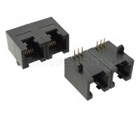 Złącze gniazdo 1x 2x RJ12 6p6c THT kątowe 1045-2-66-131