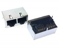 Złacze gniazdo 1x 2x RJ45 10p8c ekran THT kątowe 1412-1-08-13C