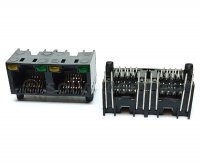 Złącze gniazdo 1x 2x RJ45 8p8c diody LED THT 1516-0-88-13C