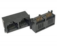 Złącze gniazdo 1x 2x RJ45 8p8c THT kątowe 1012-2-88-131