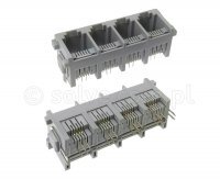 Złącze gniazdo 1x 4x RJ11 6p4c THT pion panel 10160-4-64-131
