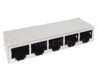 Złącze gniazdo 1x 5x RJ45 8p8c ekran THT kątowe 1415-1-88-13C