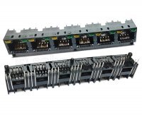 Złącze gniazdo 1x 6x RJ45 8p8c diody LED THT 1546-0-88-162