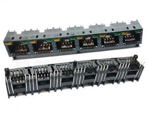 Złącze gniazdo 1x 6x RJ45 8p8c diody LED THT 1546-0-88-162
