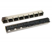 Złącze gniazdo 1x 8x RJ45 8p8c ekran diody LED EMI THT 1548-1-88-162
