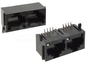 Złacze gniazdo 1x2 RJ-45 8p8c THT