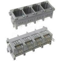 Złacze gniazdo 1x4 RJ-11  6p4c THT pion  panel 1660-4-64-131