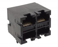 Złącze gniazdo 2x 2x RJ45 8p8c THT kątowe 1432-0-88-13C