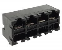Złącze gniazdo 2x 4x RJ45 8p8c THT kątowe 1434-0-88-13C