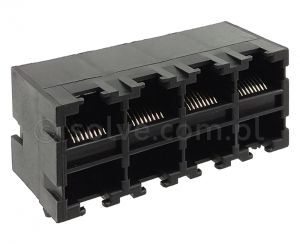 Złącze gniazdo 2x 4x RJ45 8p8c THT kątowe 1434-0-88-13C