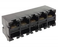 Złącze gniazdo 2x 5x RJ45 8p8c THT kątowe 1435-0-88-10C