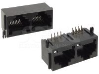 Złacze gniazdo 2x2 RJ-45 8p8c THT 1632-0-88-131