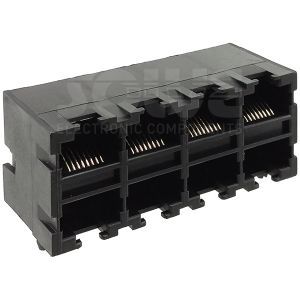 Złacze gniazdo 2x4 RJ-45 8p8c THT 1634-0-88-131