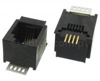 Złącze gniazdo RJ11 6p4c SMD pionowe 1238-R-64-13C