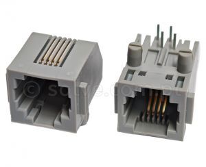 Złącze gniazdo RJ11 6p4c THT panel 1019-1-64-03C