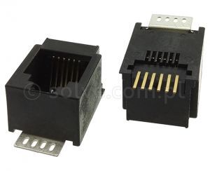 Złącze gniazdo RJ12 6p6c SMD pionowe 1238-R-66-13C