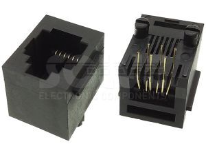 Złącze gniazdo RJ12 6p6c THT pionowe panel 1007-1-66-13C