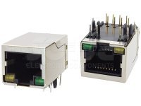 Złącze gniazdo RJ45 8p8c ekran diody LED THT 1341-1-88-13C