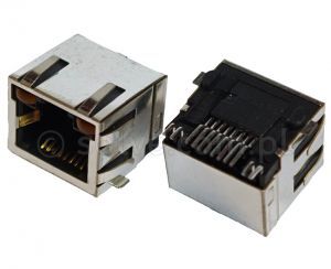 Złącze gniazdo RJ45 8p8c SMT kątowe LED ekran 1249-0-88-162