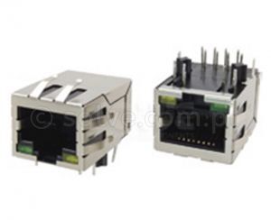 Złącze gniazdo RJ45 8p8c z trafo ekran diody LED THT 1702-00-11-16T (HR913550H)