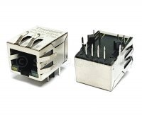 Złącze gniazdo RJ45 8p8c z trafo ekran diody LED THT 1712-GDNL-16T (TRJ0012GDNL)