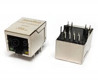 Złącze gniazdo RJ45 8p8c z trafo ekran diody LED THT HR91359A