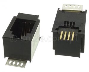 Złącze gniazdo RJ9 4p4c SMD pionowe 1238-R-44-13C