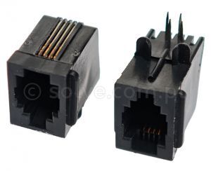 Złącze gniazdo RJ9 4p4c THT panel 1001-1-44-13C