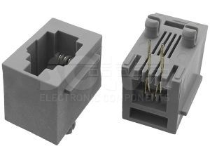 Złącze gniazdo RJ9 4p4c THT pionowe panel 1007-1-44-031